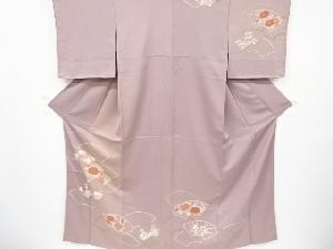アンティーク　東京ますいわ屋　地紙に牡丹・梅模様刺繍着物